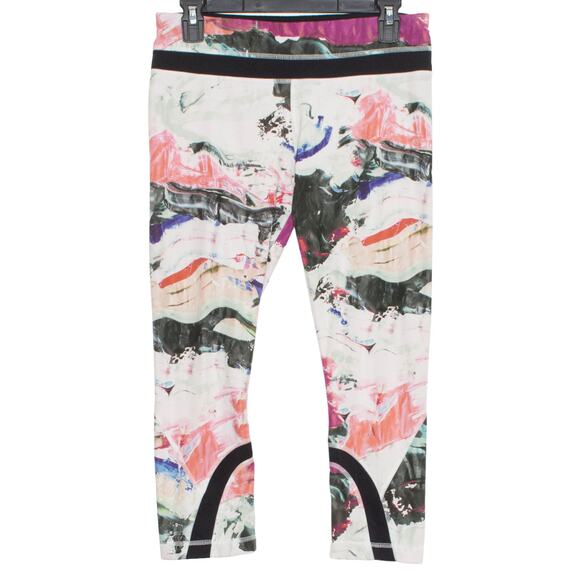 Lululemon Run Leggings Inspire Crop II Yoga Athleisure Abstract Pigment Wave 8 - Picture 1 of 4